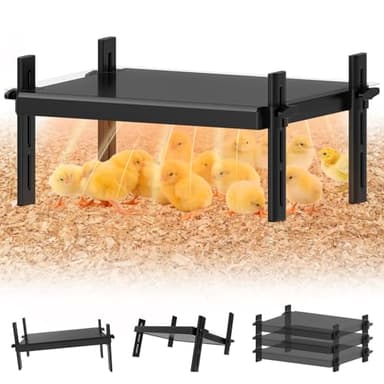 Large Brooder Plate for Chicks, 15"x 12.6" for 20 Baby Chicks, 49W Radiant-Heat Waterproof Chick Brooder Heating Plate with Adjustable Height & Angle, Chicken Brooder Heater/Warmer for Small Poultry