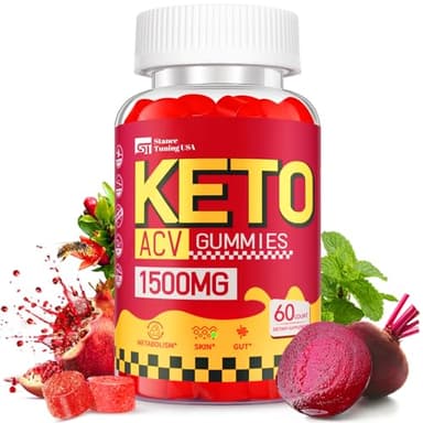 Keto ACV Gummies for Weight Loss - Delicious 1500MG Apple Cider Vinegar with Mother, Probiotics, Vitamins B6 & B12 - Sugar Free, Vegan & Non-GMO - Supports Gut Health, Metabolism & Fat Burn for Women