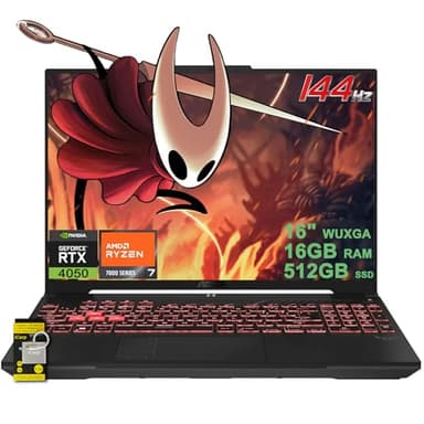 ASUS TUF Gaming A16 Laptop 16" WUXGA IPS 144Hz AMD 6-core Ryzen 7 7445HS 16GB DDR5 512GB SSD NVIDIA GeForce RTX 4050 (Up to 194 AI Tops) RGB Backlit USB4 Two-Way AI Noise Cancelation Win11 w/ICP Hub