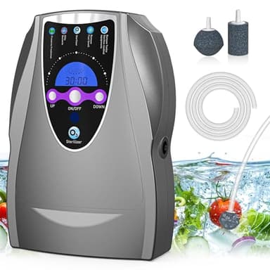 Ozone Machine, 1000mg/h Multipurpose Ozone Machine for Air, Water, Fruits, Vegetables Cleaner Device in Water - Dark Gray