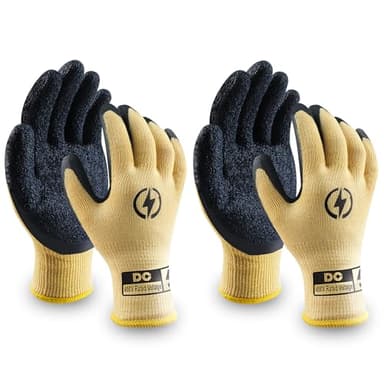 DongChu 2 Pairs Insulated Electrician Gloves 400V High Voltage Resistant Flame Retardant Work Gloves, Electrical Rubber Non-slip Texture Design for Electricians Prevent Shock