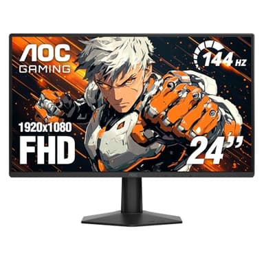 AOC 24G51F 24 inch Gaming Monitor 1920x1080 144Hz, IPS Panel, Console Gaming Ready, Full HD, 3-Sided Frameless, 1x HDMI 2.0, 1x Display Port, 3-Year Zero-Bright-Dot