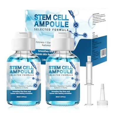 Stem Cell Serum for Face – 2 Pcs Microneedling Serum Ampoule Booster to Use with and without Derma Pen, Korean Anti-Aging Skin Care for Wrinkles, Scars, Hydration & Rejuvenated Skin 1 fl.oz