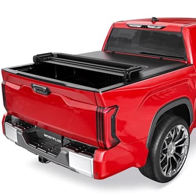 MOSTPLUS Quad Fold Soft Truck Bed Tonneau Cover Compatible with 2007-2026 Toyota Tundra Fleetside for Models with The Deckrail System 6.5 FT-4 Fold Bed 78.7 inch On Top
