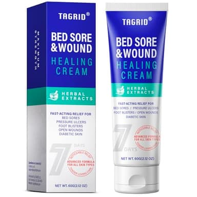 TAGRID Pressure and Bed Sore Treatment Cream: Fast Skin Healing Cream for Pressure Sore and Chafed Skin - for Bedridden, Elderly and Wheelchair User - Advanced Skin Repair - 2.12 OZ