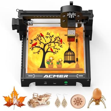 ACMER S1 Laser Engraver for Beginners, 6000mW Lazer Engraving Machine with 130x130mm Working Area, Laser Cutter for Wood, Acrylic, Leather, DIY Crafts & Small Business