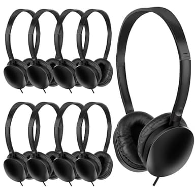 YFSFQS Kids Headphones Bulk 30 Pack for School Students Children Teen Boys Girls,Wholesale Headphones for Classroom,Group Learning, Computer Lab, Library, Online Lesson and Testing (Black)