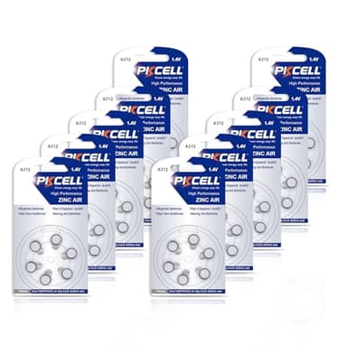 PKCELL 60 Count Hearing Aid Batteries Size 312, Mercury Free Hearing Aid Batteries,Long Lasting & Leak-Proof Design