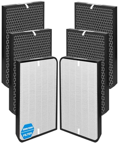 6-Pack AD5000/5500 Replacement Filter Compatible with Air Doctor 5500, 5000, 5500i – 2 Premium Filters + 4 Carbon Filters, Replaces Part # ADF5005, ADF5006, ADF5001