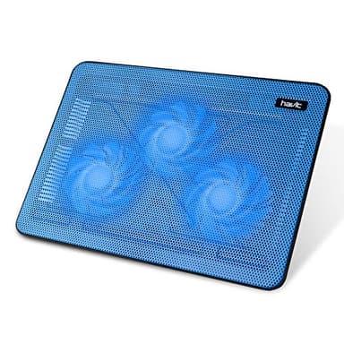 Havit HV-F2056 15.6-17 Inch Laptop Cooler Cooling Pad - Slim Portable USB Powered (3 Fans) (Blue)