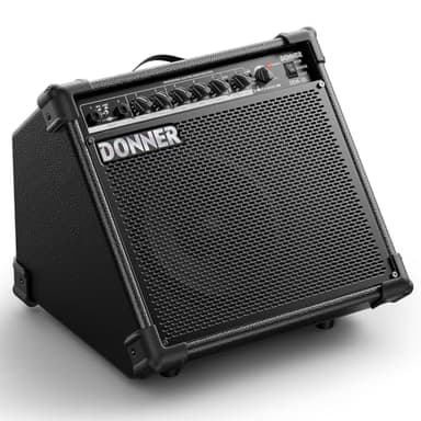 Donner 35-Watt Electronic Drum Amplifier DA-35, 2x8 Speakers, 2-Channel, 3-Band EQ, DI Out, Wireless Audio, Black, Compatible with Electronic Drum & Keyboard, Digital Modeling Amplifier