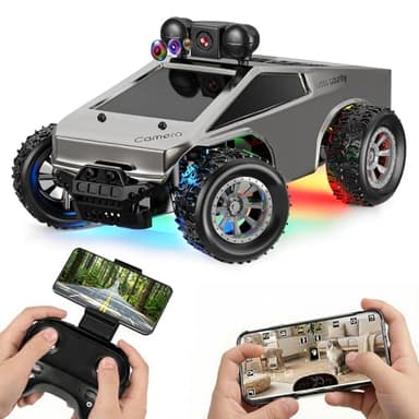 NewOpens RC Cars with Camera Remote Control Truck with 720P HD FPV Camera, All-Terrain Remote Control Car with Led Light Rechargeable Battery, 1:28 RC Car Vehicle Toy Gifts for Kids Boys Girls