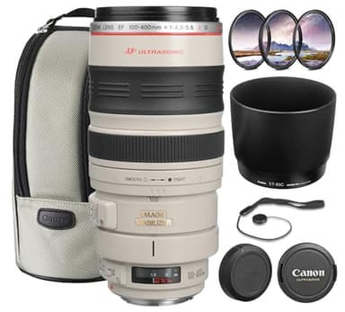 Canon EF 100-400mm f/4.5-5.6L is USM Lens | Professional L-Series Telephoto Zoom with Optical Image Stabilization & Fast Ring-Type USM Autofocus | for Wildlife & Sports (2577A002) + Filter Kit + More