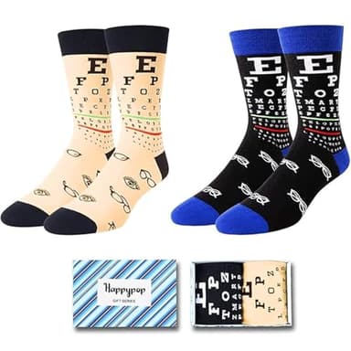 HAPPYPOP Optometrist Gifts for Men - Optometry Gifts Optician Gift Eye Doctor Eye Chart Ophthalmologist Gift, Optometry Socks