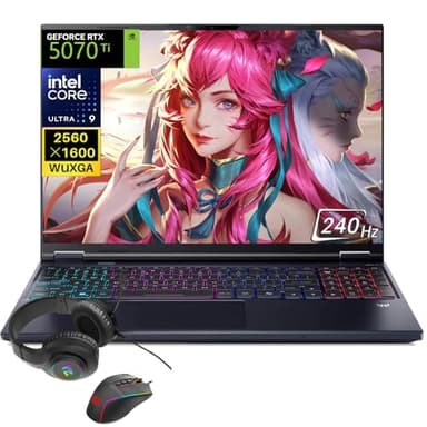 Acer Predator Helios Neo 16S AI Gaming Laptop, Intel Core Ultra 9 275HX Up to 13 NPU Tops, GeForce RTX 5070Ti, 32 GB DDR5, 1 TB SSD, 16" 240Hz 500 nits OLED, Wi-Fi 6E, Win11 Pro, W/REDRAGON Bundle