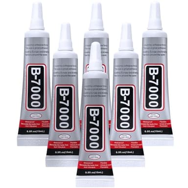 FITTDYHE 6PCS Jewelry Glue - 15ML/0.5fl oz Clear DIY Craft Glue for Rhinestones, Waterproof Strong Bond Adhesive for Phone Repair, Nail Art, Shoes, Fabric, Metal, Glass