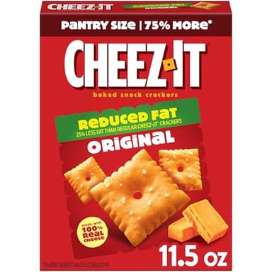 Cheez-It, Baked Snack Cheese Crackers, Reduced Fat Original, Made with 100% Real Cheese, 11.5oz Box