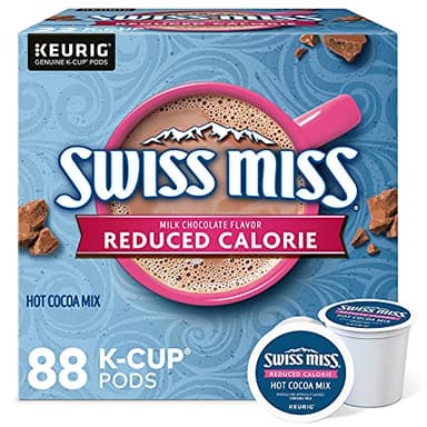 Swiss Miss Reduced Calorie Hot Cocoa, Keurig Single Serve K-Cup Pods, 88 Count (4 Packs of 22)