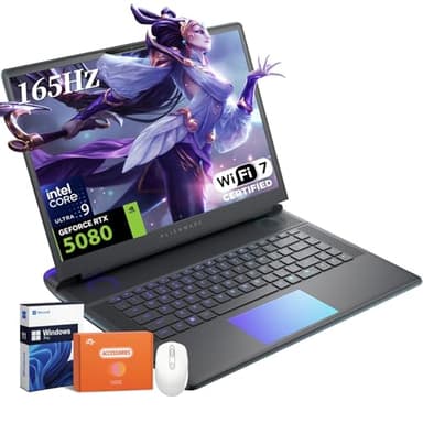 Alienware 18 Area-51 Gaming Laptop, NVIDIA RTX 5080 16GB GDDR7, Intel Ultra 9 275HX(24-Core, Up to 5.4GHz), 18" 2.5K QHD+ 300Hz, 64 GB DDR5, 2 TB SSD, Backlit Keyboard, Windows 11 Pro, w/Accessories