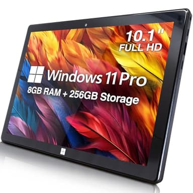 Fusion5 Built in USA 10.1” Windows 11 Professional Full HD Tablet PC - 8GB RAM 256GB SSD, Ultra Slim, Intel Quad-Core, 10 Inch Windows Tablet, USB, HDMI - 2 Year Full Warranty with Accidental Damage