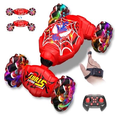 Nikuku Remote Control Car - 2.4GHz 4WD Gesture Sensing RC Stunt Car Toys for Boys and Girls Ages 6-12, 360° Rotating Drift RC Cars with Lights and Music, Ideal Birthday and Xmas Gift