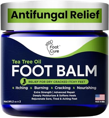 Antifungal Cream - For Itchy Feet and Skin Fungus Relief - Extra Strength Treatment for Athlete’s Foot, Ringworm, and Jock Itch. Moisturizer for Dry Cracked Feet infused with Tea Tree Oil Made in USA