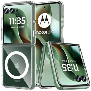 Fin2feel Magnetic Case for Moto Razr Ultra 2025 Case, Compatible with Mag-Safe, Transparent Hard PC Shockproof Yellowing Anti-Scratch Cover for Motorola Razr Ultra 2025,Clear