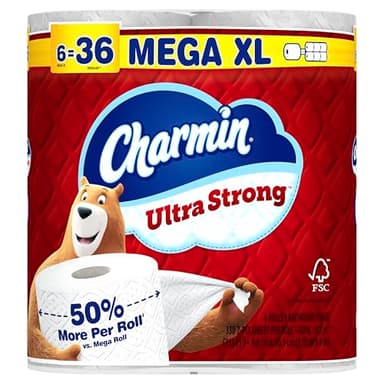 Charmin Ultra Strong Toilet Paper, 6 Mega = 24 Regular Rolls, 2-Ply, White