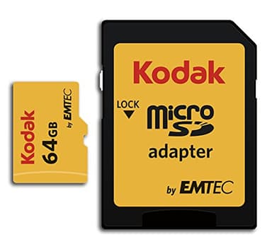 Kodak 64GB Class 10 UHS-I U1 MicroSDXC Card with Adapter 10x Write Speed