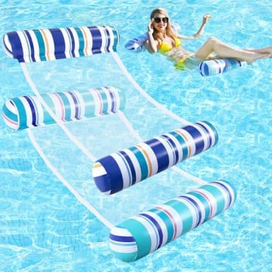 Pool Floats Adult - 2 Pack Inflatable Pool Floats Hammock, Multi-Purpose 4-in-1Pool Floats for Adults, Swimming Pool Water Hammock Lounge