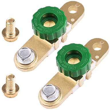 LotFancy Side Post Battery Disconnect Switch for Auto Truck RV Boat Marine, Pack of 2, 12V 24V Battery Cutoff Switch with Long Bolt