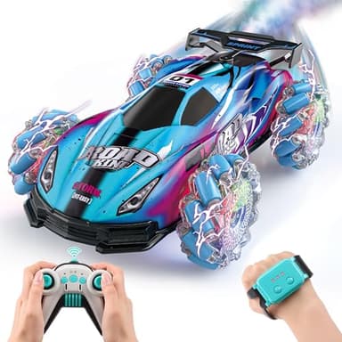 SPRSHY RC Stunt Car Toys - Gesture Remote Control Racing Cars Comes with Spray,Lights,360° Rotation for Kids,Vehicle Birthday Gifts for Boys and Girls Aged 6 7 8 9