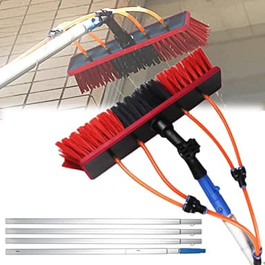 GHHDPXM Water Fed Pole Kit - 13-39FT Aluminum Window Cleaner with Hose & 30CM Brush - Ideal for Outdoor Cleaning Solar Panel Washing & High Reach Cleaning Solutions