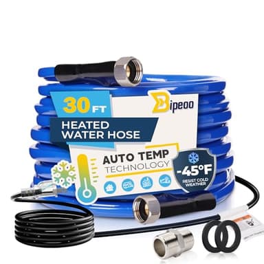 30FT Heated Water Hose for Rv,Heated Water Hose Antifreeze to -45°F,Great Rv Accessories for Campers,Livestock,Agriculture,Lead and BPA Free