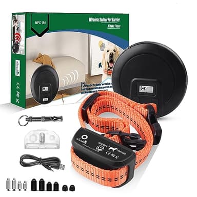 My Pet Command, Indoor Pet Barrier Adjustable Range, Static and Tone Correction, Hidden Fence for Dogs Containment Collar, Wireless Pet Gate Keeps Areas Off Limits, Rechargeable Collars 1 Collar kit