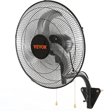 VEVOR 18 inch Wall Mount Fan Oscillating, 3-speed High Velocity Max. 4000 CFM Industrial Wall Fan for Indoor, Commercial, Residential, Warehouse, Greenhouse, Workshop, Basement, Black, ETL Listed