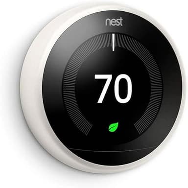 Google Nest Learning Thermostat 3rd Generation, Compatible with Alexa (Renewed) (White)