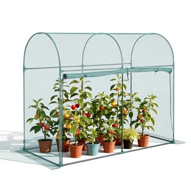 VEVOR Crop Cage, 5.9 x 2.98 x 4.9 ft Plant Protection Tent with Zippered Door, Wind-Resistant Tall Crop Cage, Easy to Install, Outdoor Raised Bed Cover with Frame, Plant Netting for Garden Patio Lawn