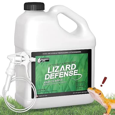 Exterminators Choice Gecko & Lizard Defense Spray - 128 Fl Oz - Unscented - Kid & Pet Safe Lizard Control - Natural Essential Oils for Reptile Protection - 1 Gallon Spray for Garden Defense