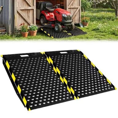 36" x 48" Shed Ramp for Riding Mower, 1500lbs Heavy Duty Metal Loading Ramps, 2-Pack Anti-Slip Punch Design, Long Ramp for Smooth Transition, Garage & Barn, Fits Snow Blower, ATV, UTV, Lawn Tractor