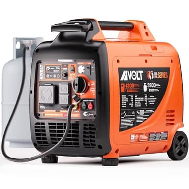 Dual Fuel Inverter Generator 4300W with Wheel Kit, Portable Generator 3-Way Remote/Electric/Recoil Start, Auto-Switch, Ultra-Quiet for RV Camping & Home Backup