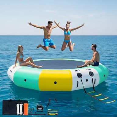 COOLWAVE Water Trampoline for Lake (12FT Yellow)