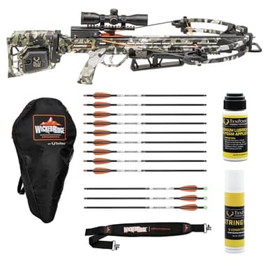Wicked Ridge Rampage XS Crossbow Bundle, Peak XT - 390 FPS - Includes Built-in ACUdraw Cocking Device, Lighted 3X Pro-View Scope, Accessory Kit & Soft Case