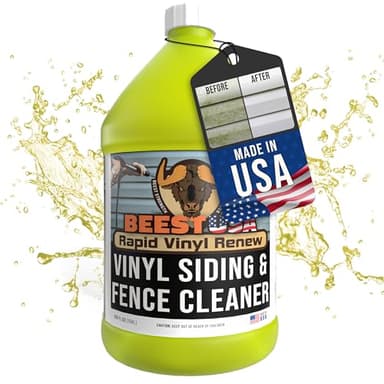 BEEST Vinyl Siding Cleaner - Makes 50 Gallons of Pressure Washer Cleaner Solution - Outdoor Cleaner - Concentrated House Wash for Vinyl Siding - Vinyl Fence Cleaner, House Cleaner Exterior