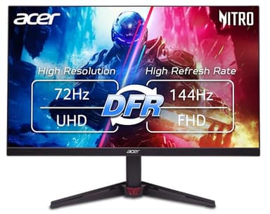 acer Nitro 27” 4K UHD 3840 x 2160 Gaming IPS Monitor | AMD FreeSync | Up to 72Hz Refresh Rate with DFR to FHD 144Hz | Up to 0.5ms | 1 x Display Port 1.4 & 2 x HDMI 2.0 Ports | VG270K L1bmiipx