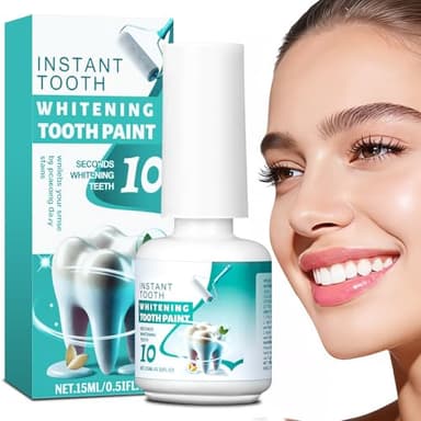 Tooth Paint, Instant Teeth Whitening Paint Kit, White Gel Paint for Teeth, Fast & Easy Get Shiny White Teeth, Peroxide-Free, Gentle for Sensitive Teeth, Safe, Portable for On-The-Go Socializing,1Count