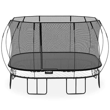 Springfree 13 Ft Square Outdoor Backyard Trampoline w/ Safety Flexi Net Enclosure & Soft Edge Mat - Heavy-Duty Jumping Play Equipment and Accessories for Family