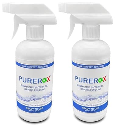 PUREROX disinfectant (16oz, 2pk) Eliminate 99.9999% MRSA, Norovirus, Viruses, Fungus, Bacteria. Hospital Grade. Safe for Use Anywhere. No residue. Suitable for All Surfaces.