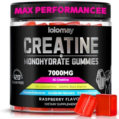 Creatine Monohydrate Gummies, Creatine Complex for Men & Women for Improve Endurance, Strength & Recovery with L-Glutamine, Beta-Alanine, Vitamin B12, Sugar-Free, Vegan, No Bloating, GMP-certified