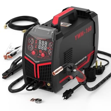 YESWELDER Gas Gasless 160A Multiprocess MIG Welder, Flux Core/MIG/Lift TIG/Stick ARC Welder 4 in 1 Welding Machine, Synergic Control 110V/220V Dual Voltage